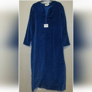 NWT Vtg 50-60s House Of Ming Blue Velvet Frog Toggle Zip Robe Gown sz 14 Japan
